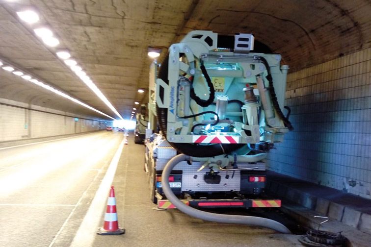 Saugbagger Montabaur - Tunnelbau